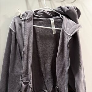ALO Yoga Charcoal Zip-Up Jacket